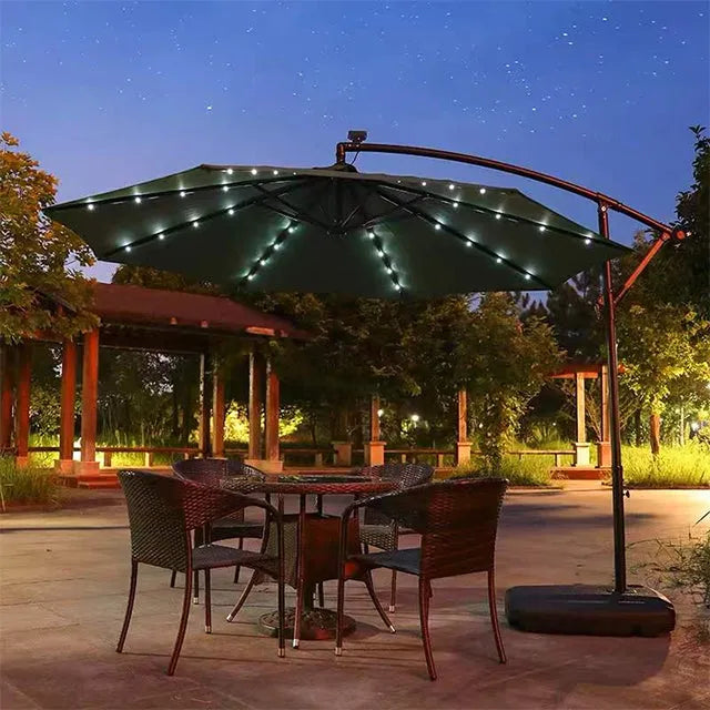 Experience luxury shade with our Premium Custom Cantilever Banana Umbrella (Base Not Included) – stylish, functional, and personalized for opulent outdoor living.