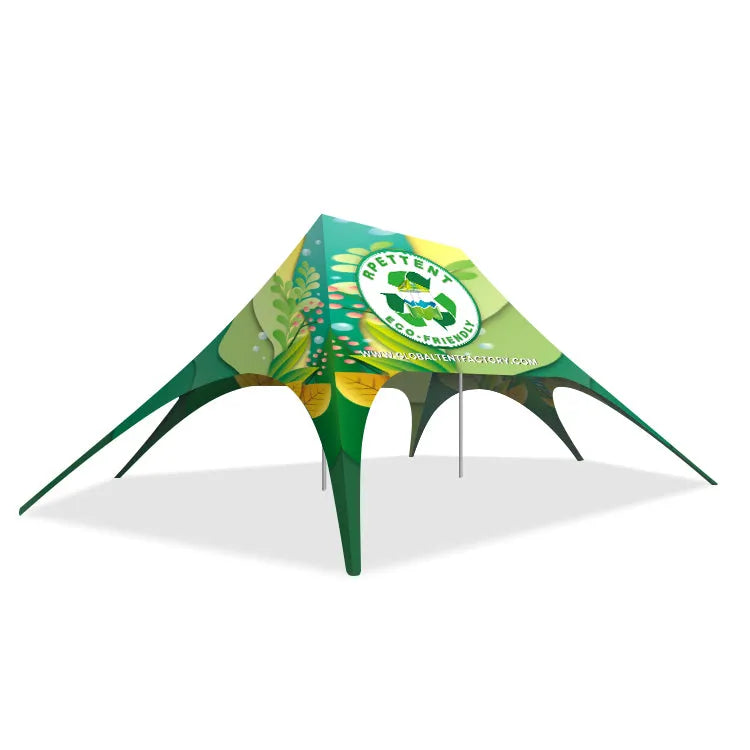 Enhance your events with our Custom RPET Double Peak Star Tent – a celestial and durable solution for outdoor gatherings. Personalize it for a distinctive and elegant presence.
