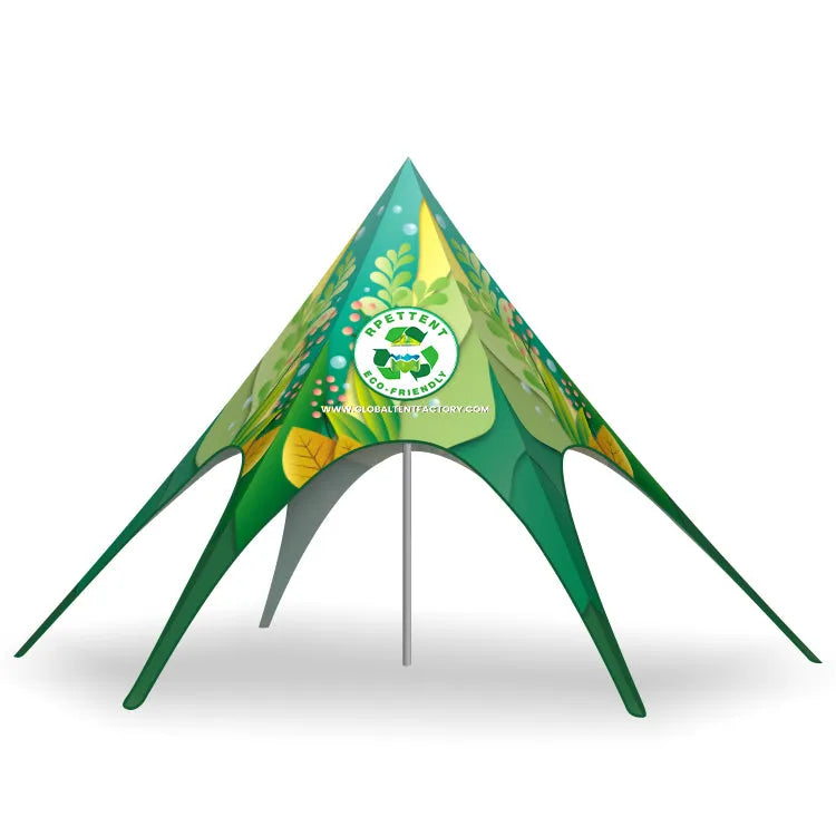 Illuminate your events with our Custom RPET Single Peak Star Tent – a unique and durable solution for outdoor gatherings. Personalize it for a distinctive touch.