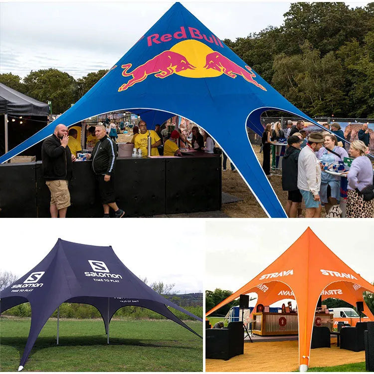Starry Elegance: Custom RPET Single Peak Star Tent