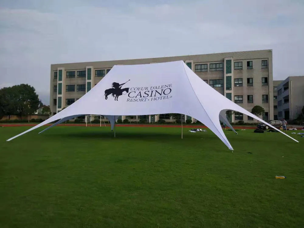Double Star Elegance: Custom RPET Double Peak Star Tent