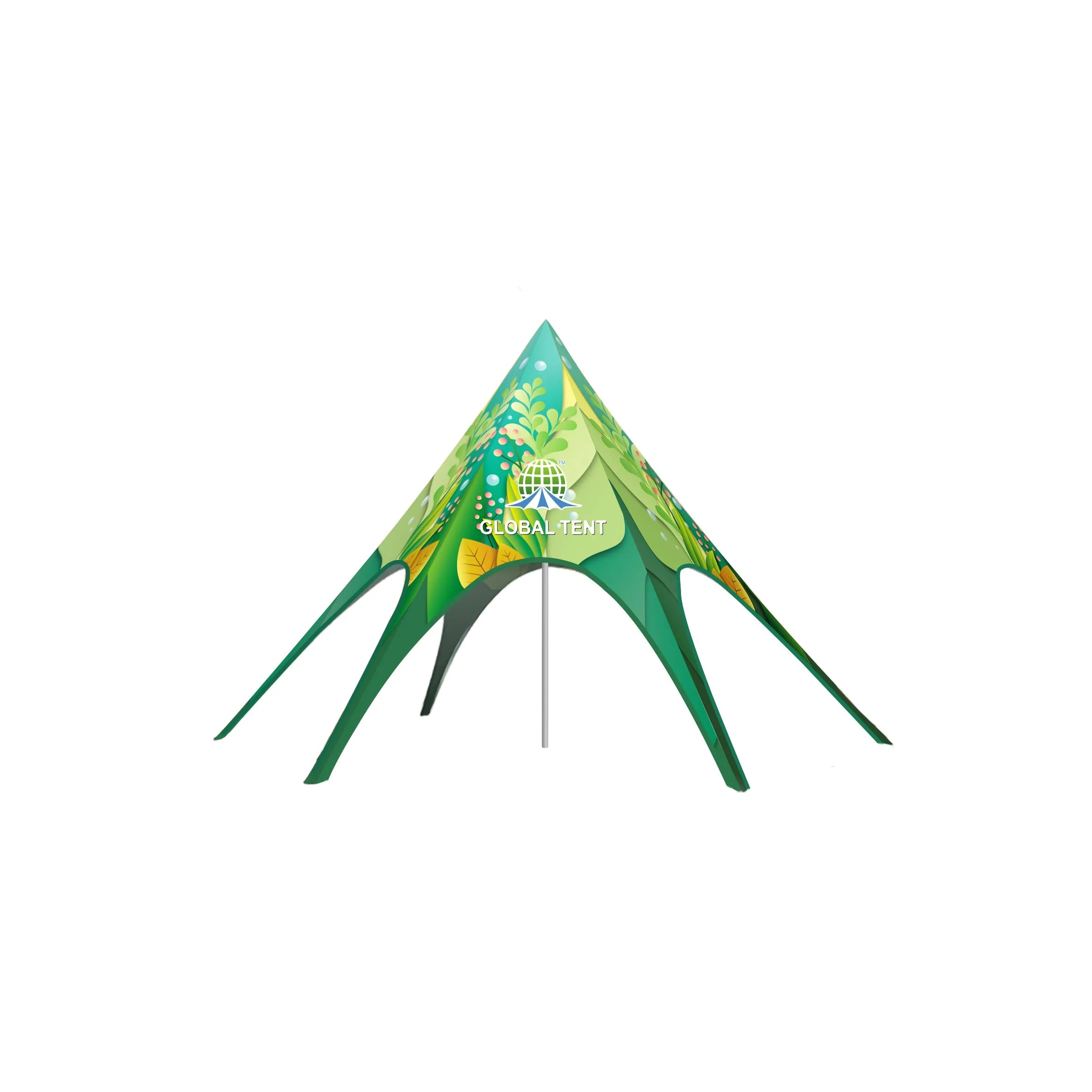 Starry Elegance: Custom RPET Single Peak Star Tent