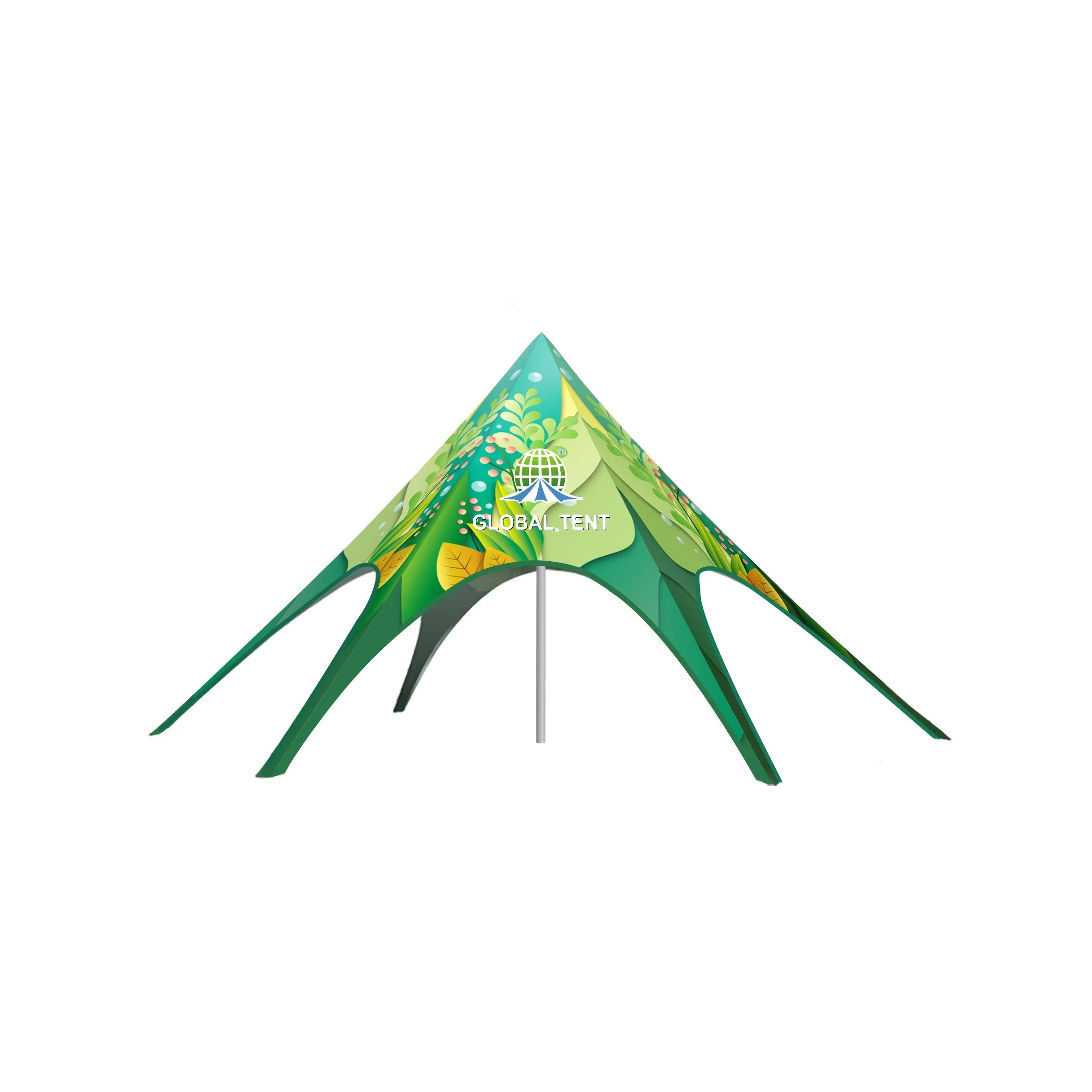 Starry Elegance: Custom RPET Single Peak Star Tent