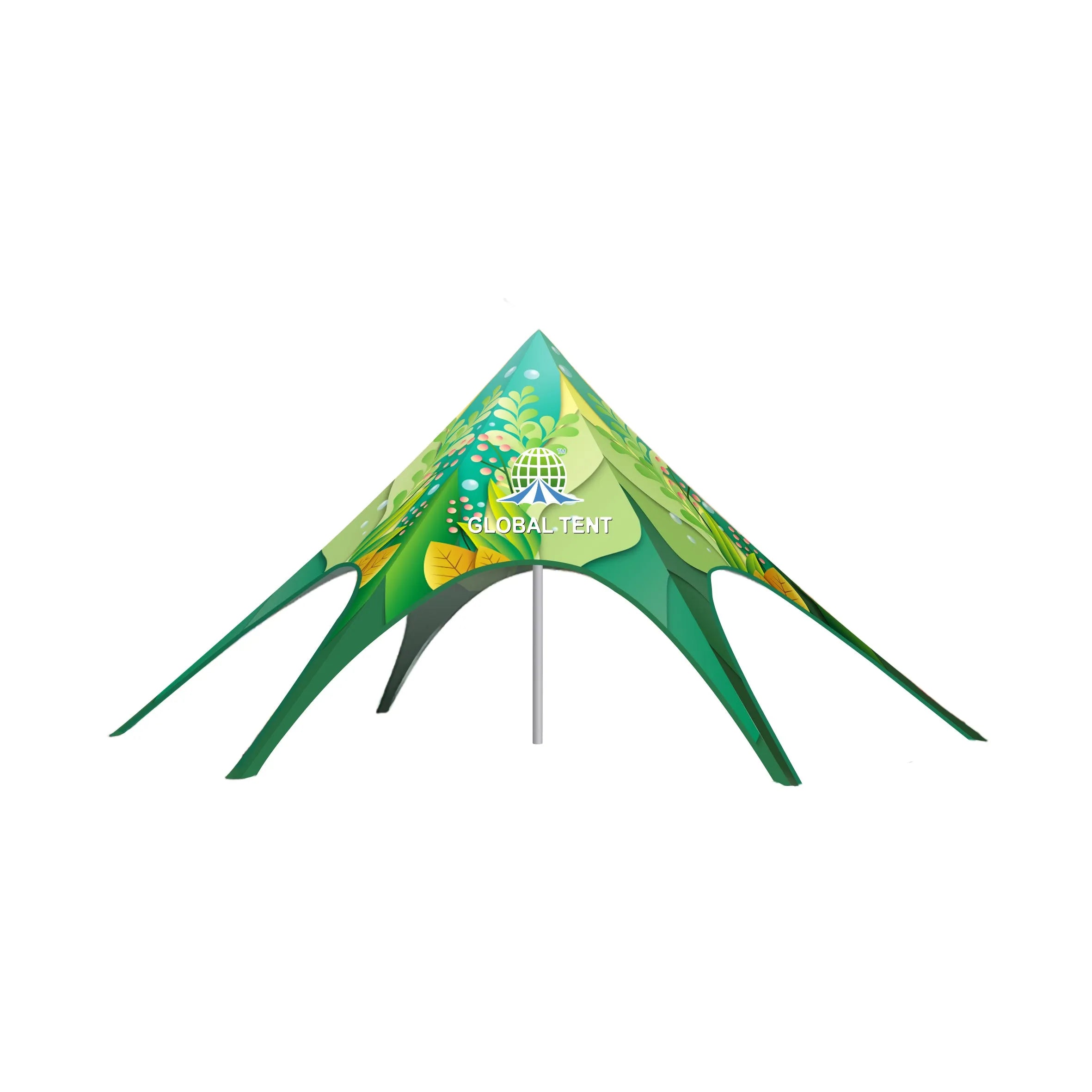 Starry Elegance: Custom RPET Single Peak Star Tent
