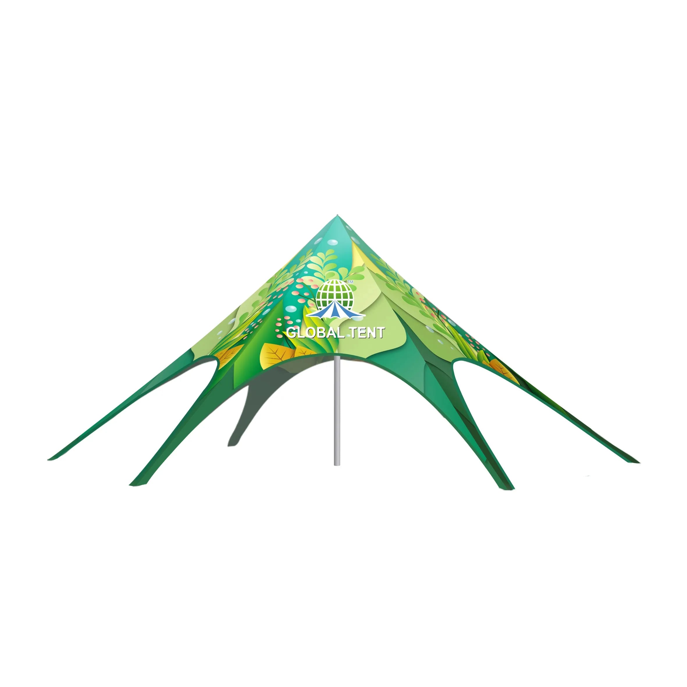 Starry Elegance: Custom RPET Single Peak Star Tent