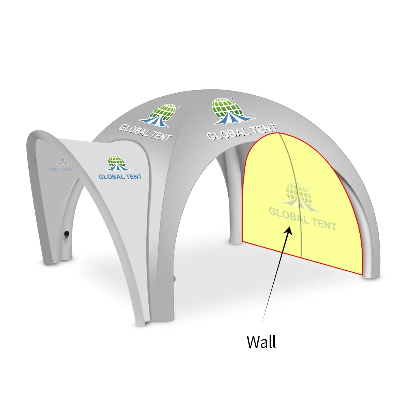 Printed Elegance: Custom Inflatable Tent with Awning & Walls