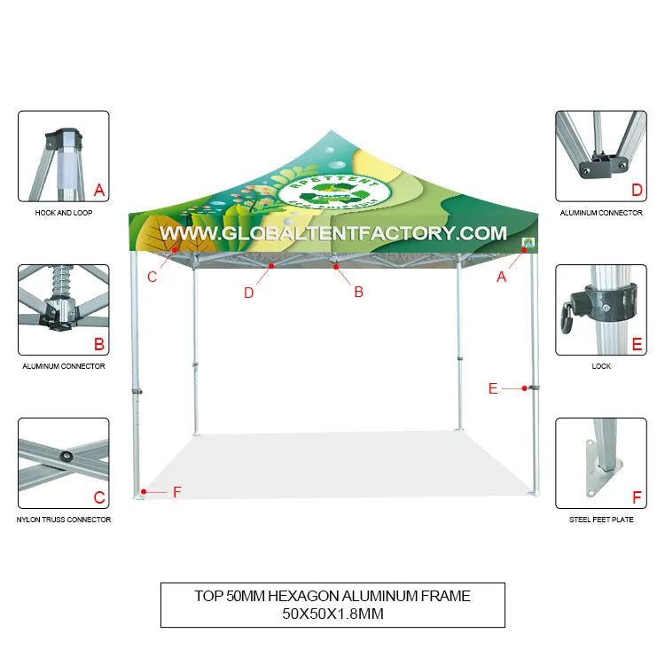 Showcase Brilliance: 10'x10' Custom RPET Advertising Canopy