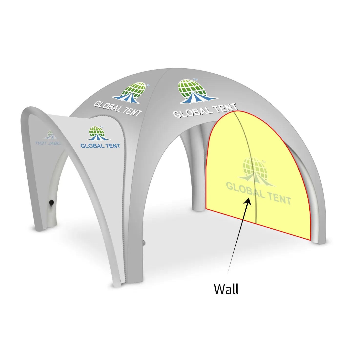 Printed Elegance: Custom Inflatable Tent with Awning & Walls