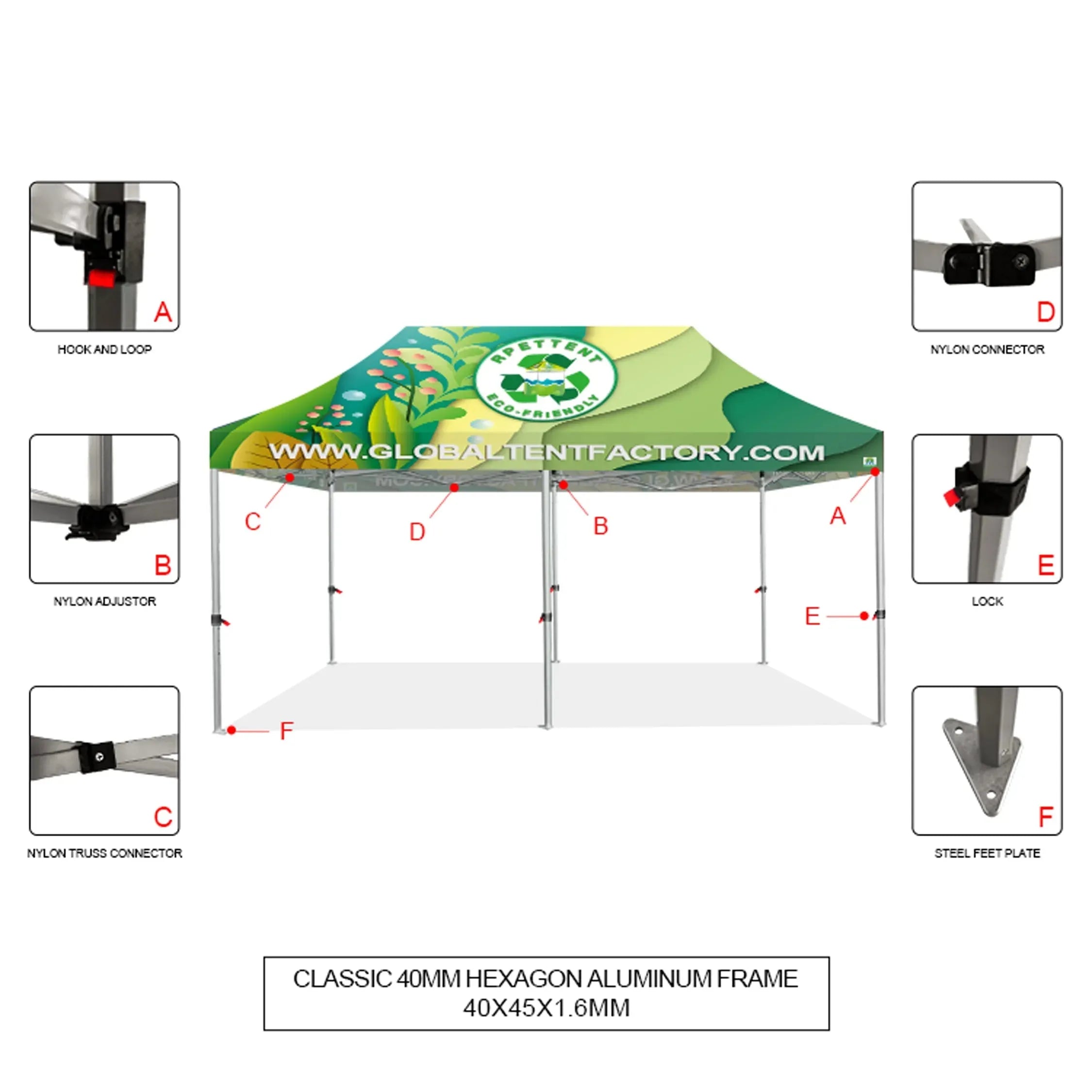 Showcase Excellence: 10'x20' Custom RPET Advertising Canopy