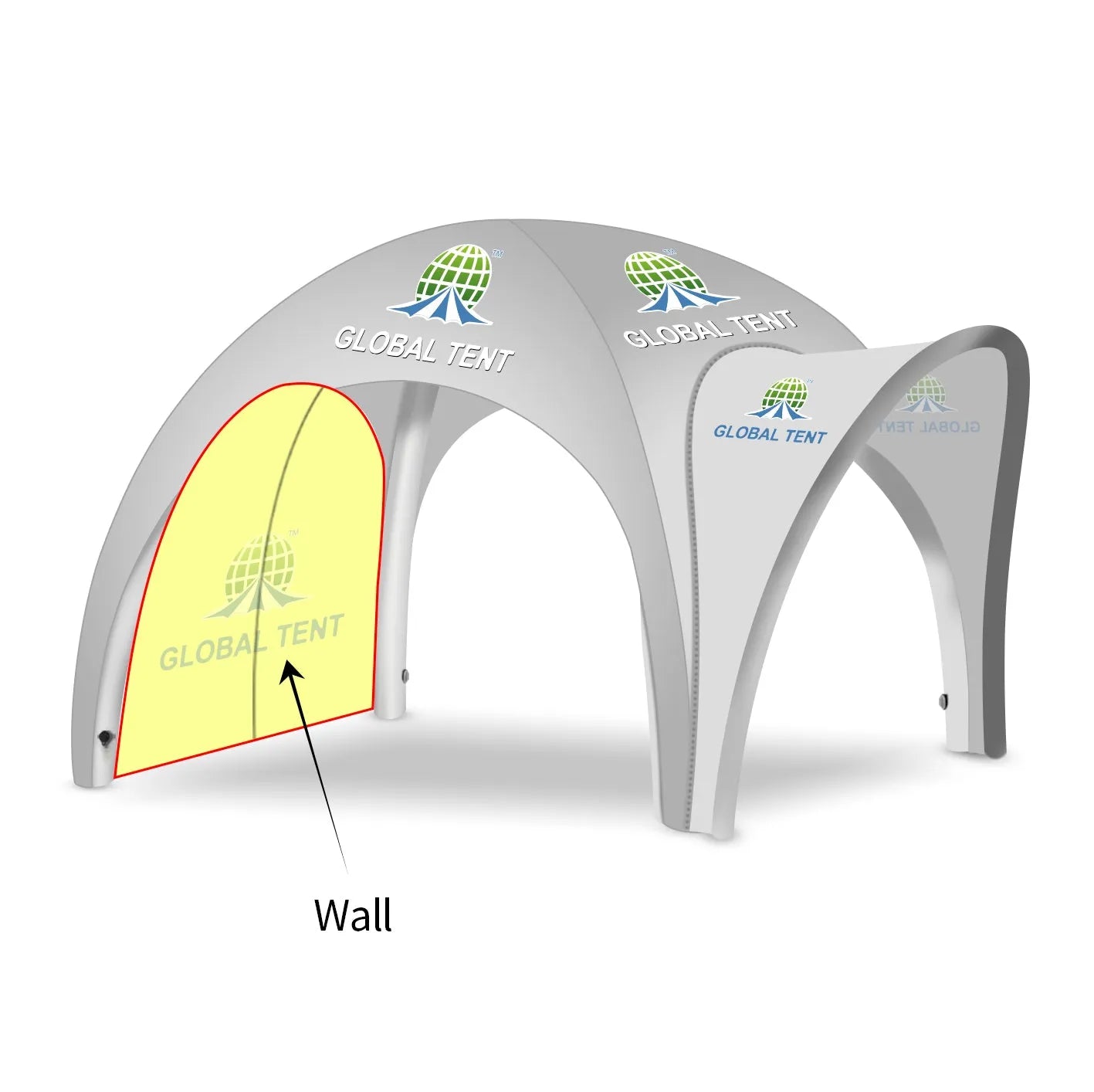 Printed Elegance: Custom Inflatable Tent with Awning & Walls