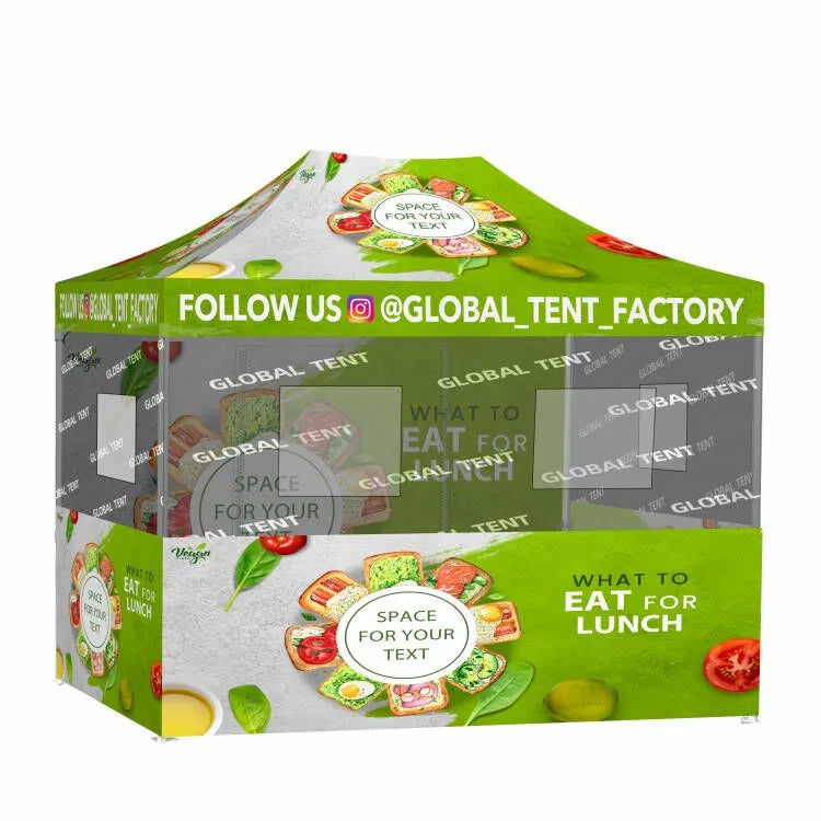Discover our 10'x15' RPET Custom Food Tent – perfect for eco-conscious food vendors. Sustainable construction, easy setup, and customizable branding. Serve with style, serve sustainably.