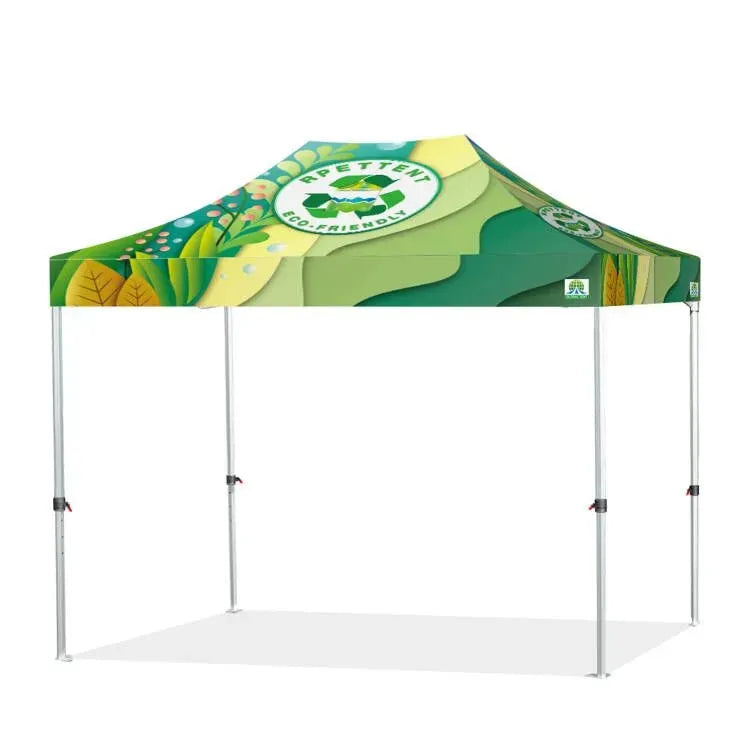 Explore our 10'x15' Custom RPET Canopy Tent - perfect for trade shows. Durable eco-friendly material, easy setup, and customizable graphics. Elevate your brand presence with this eye-catching solution.