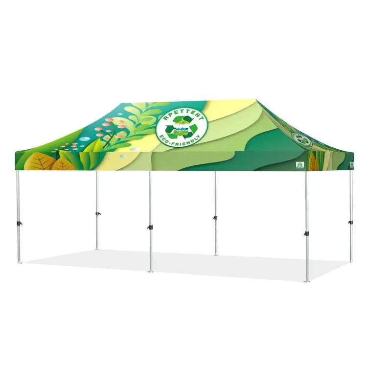 Explore our 10'x20' Custom RPET Canopy Tent - perfect for trade shows. Durable eco-friendly material, easy setup, and customizable graphics. Elevate your brand presence with this eye-catching solution.