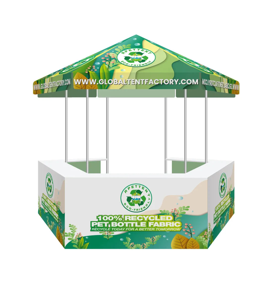 Green Showcase Haven: Custom RPET Kiosk Vendor Tent