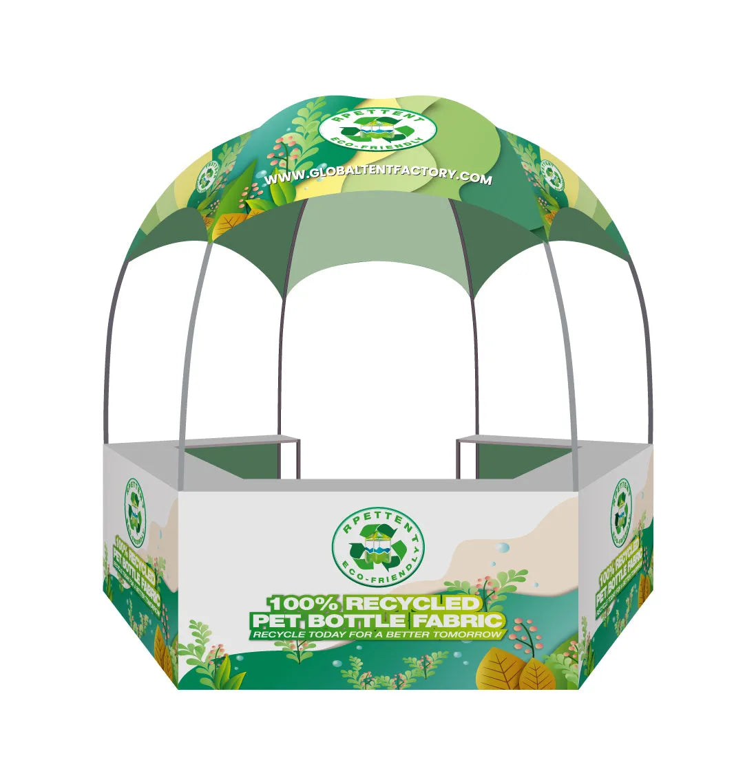 Showcase your products with our Custom RPET Kiosk Vendor Tent – an eco-conscious and compact solution for vendors. Recycled materials, easy setup, and customizable branding.