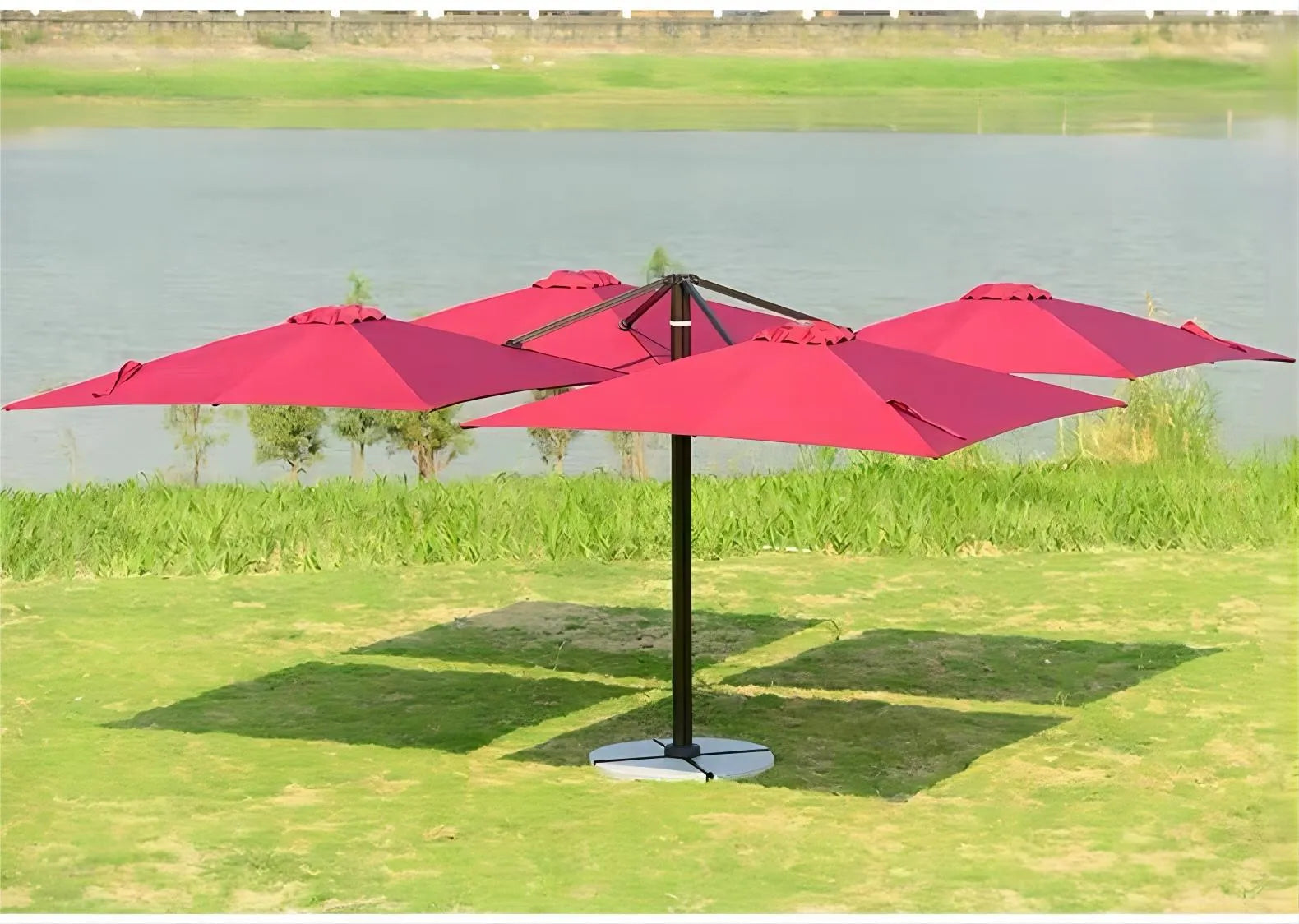 360-Degree Shade: Custom Four-Sided Cantilever Hanging Umbrella