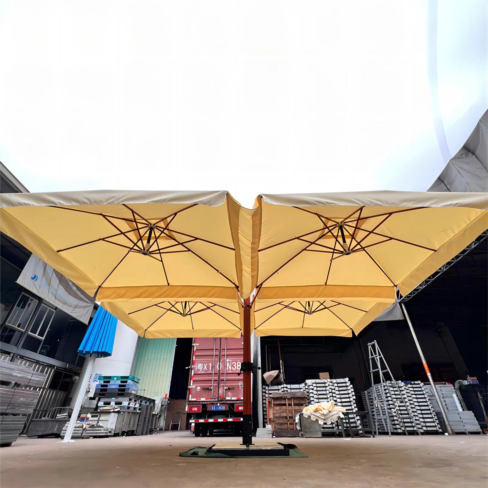 360-Degree Shade: Custom Four-Sided Cantilever Hanging Umbrella