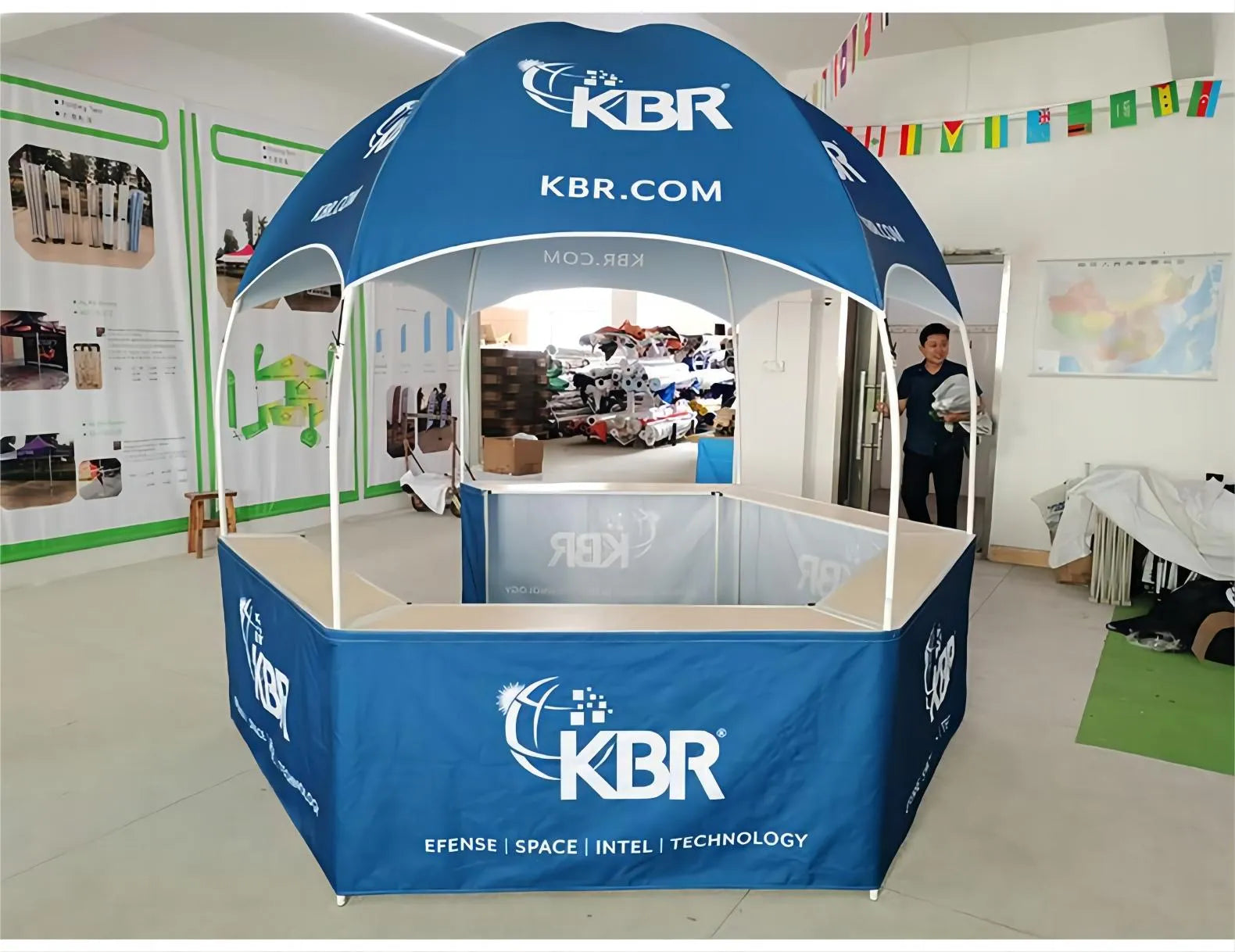 Green Showcase Haven: Custom RPET Kiosk Vendor Tent