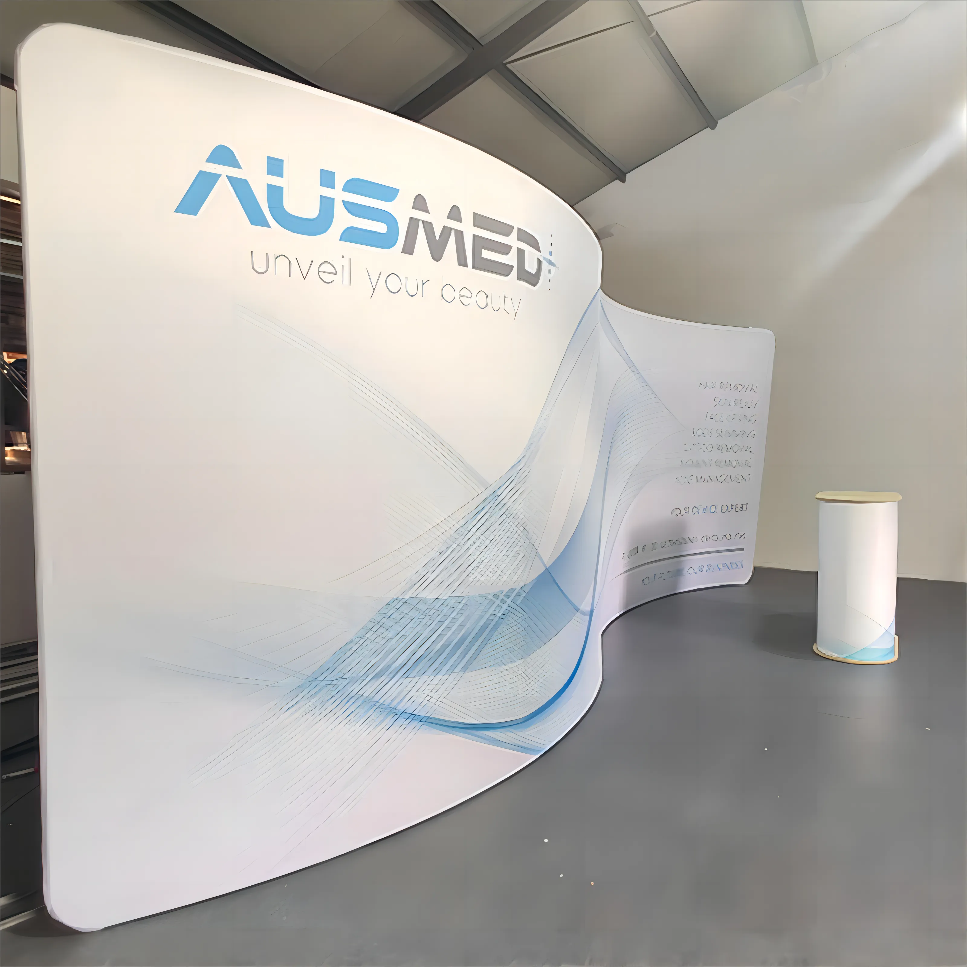 Unique Elegance: Custom S Shape Exhibition Fabric Backdrop
