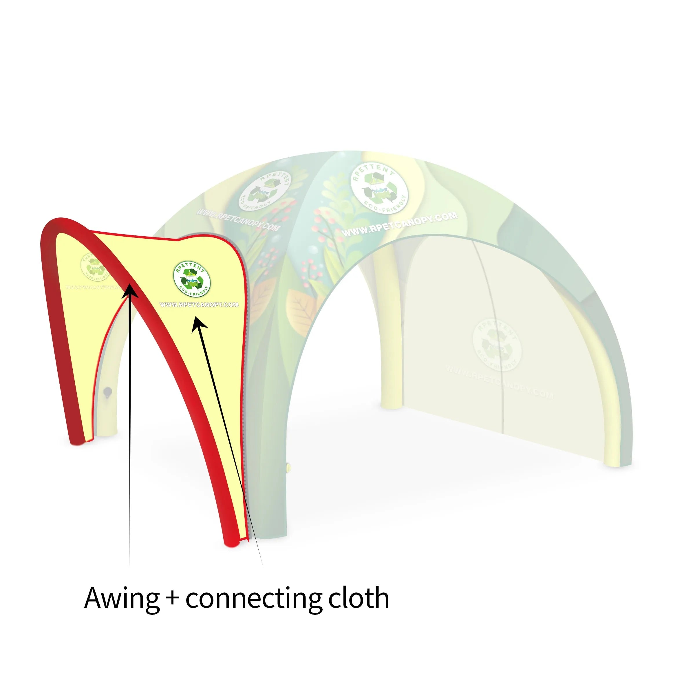 Printed Innovation: Custom RPET Inflatable Tent with Awning & Walls