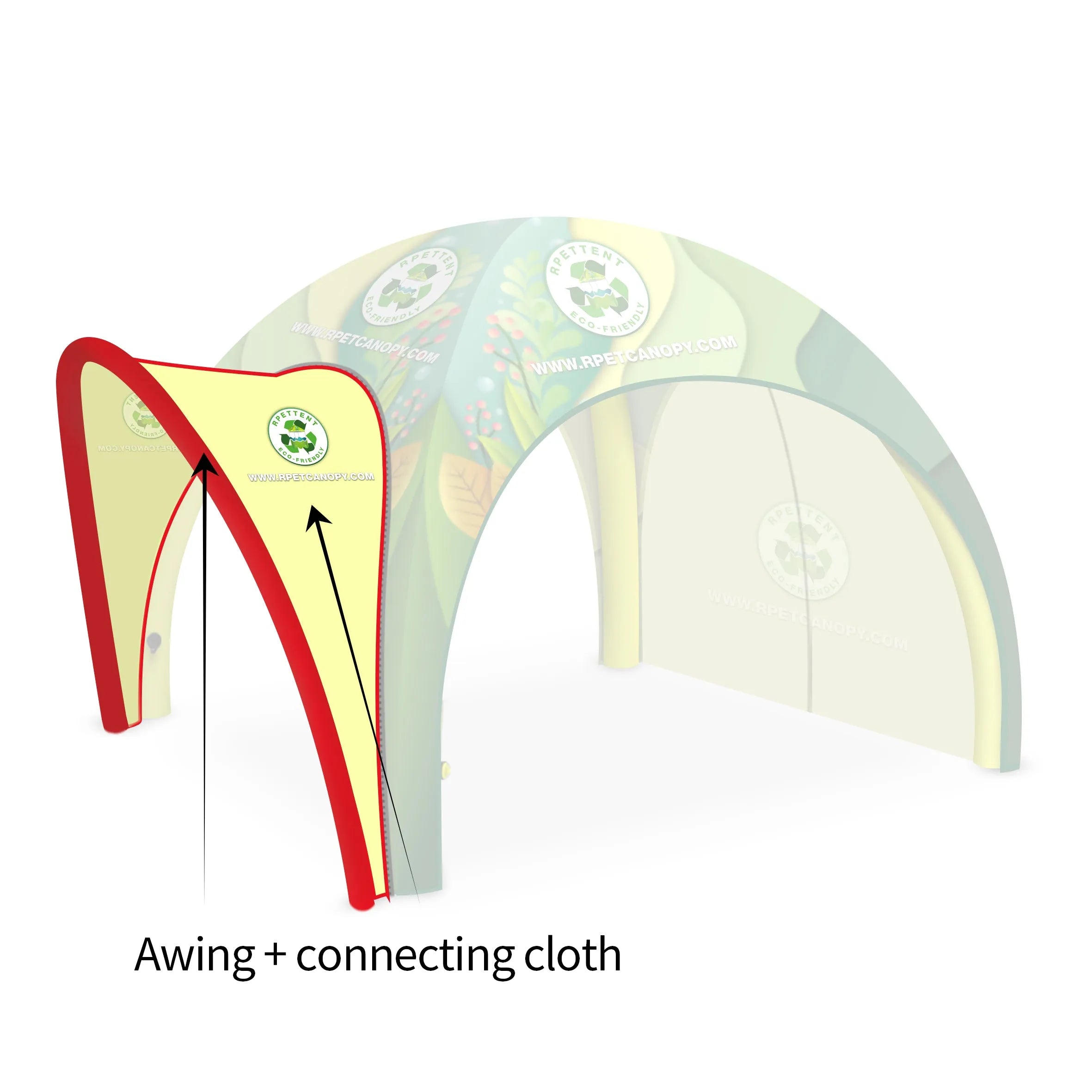 Printed Innovation: Custom RPET Inflatable Tent with Awning & Walls