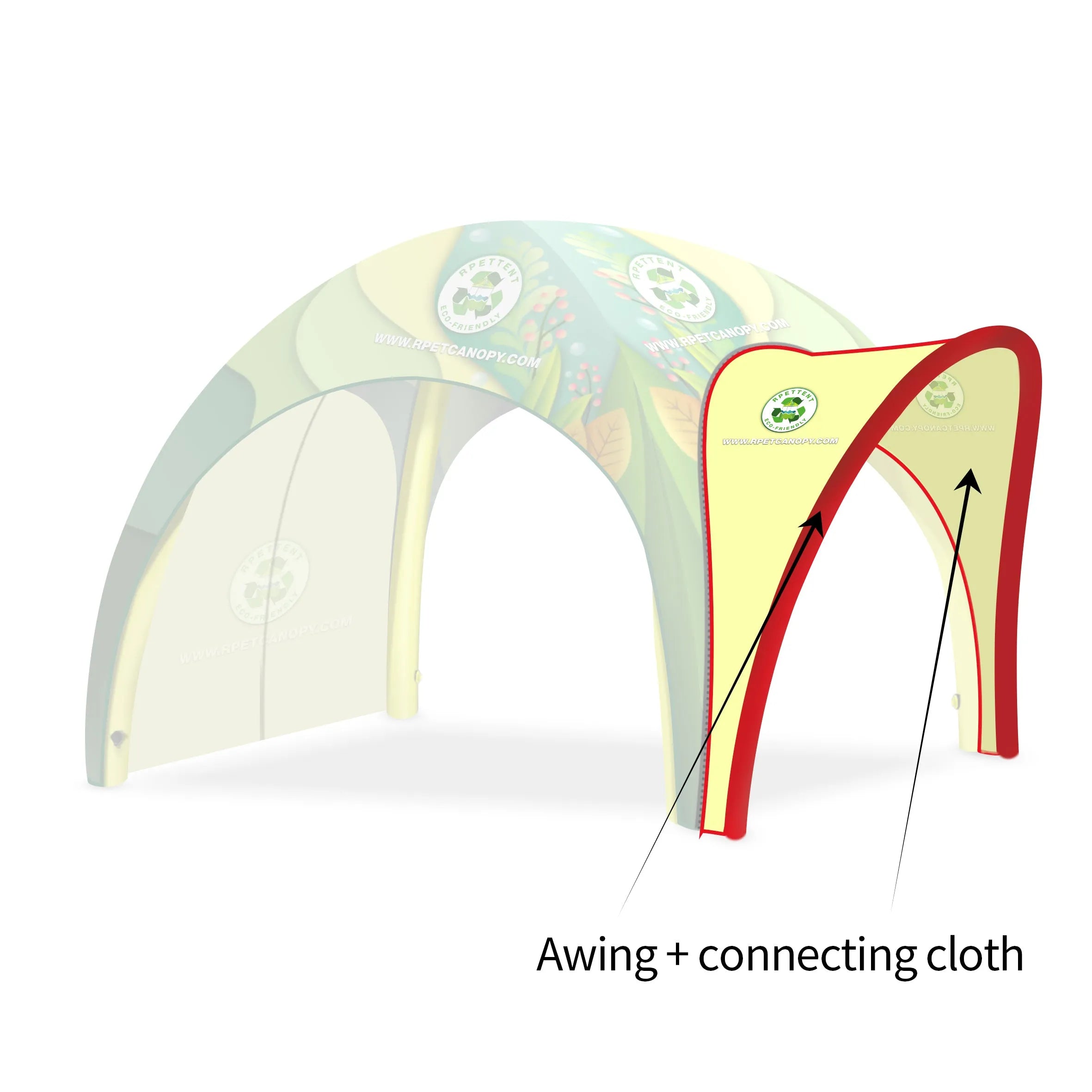 Printed Innovation: Custom RPET Inflatable Tent with Awning & Walls